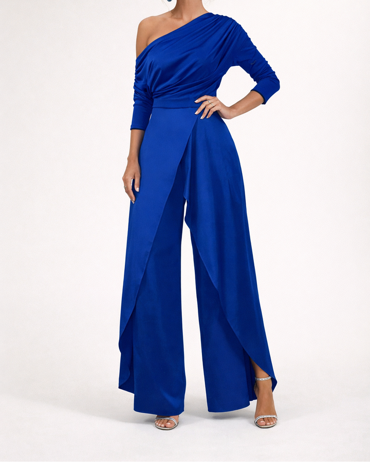 Thalia - One-Shoulder Overlay Jumpsuit