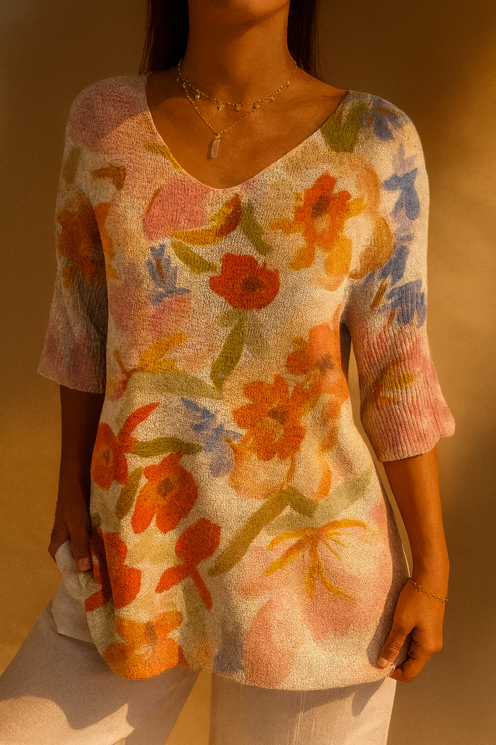 Vintage Floral Knit Top