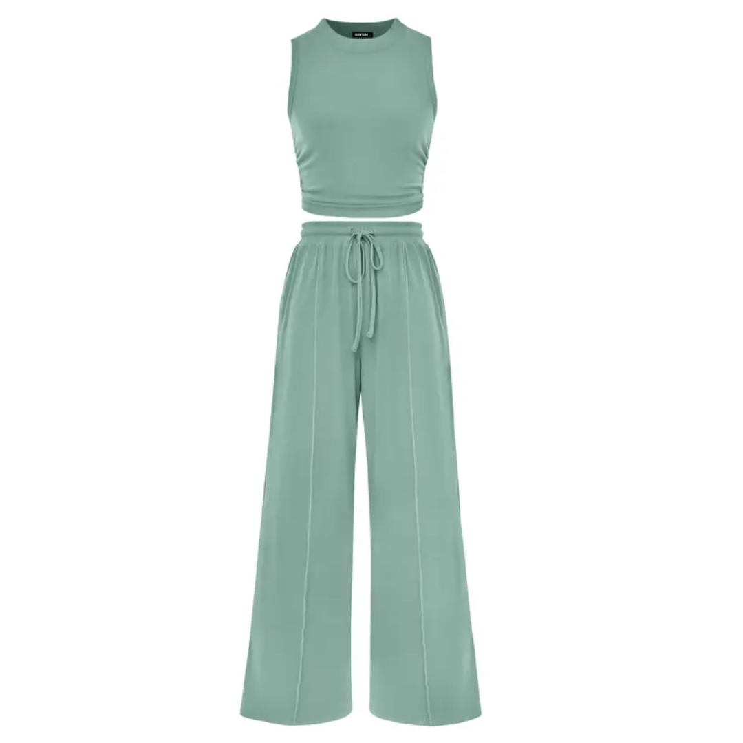Nella - Ribbed Knit Sleeveless Lounge Set