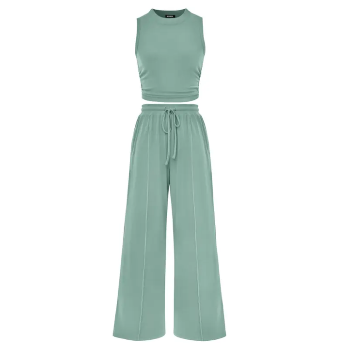 Nella - Ribbed Knit Sleeveless Lounge Set