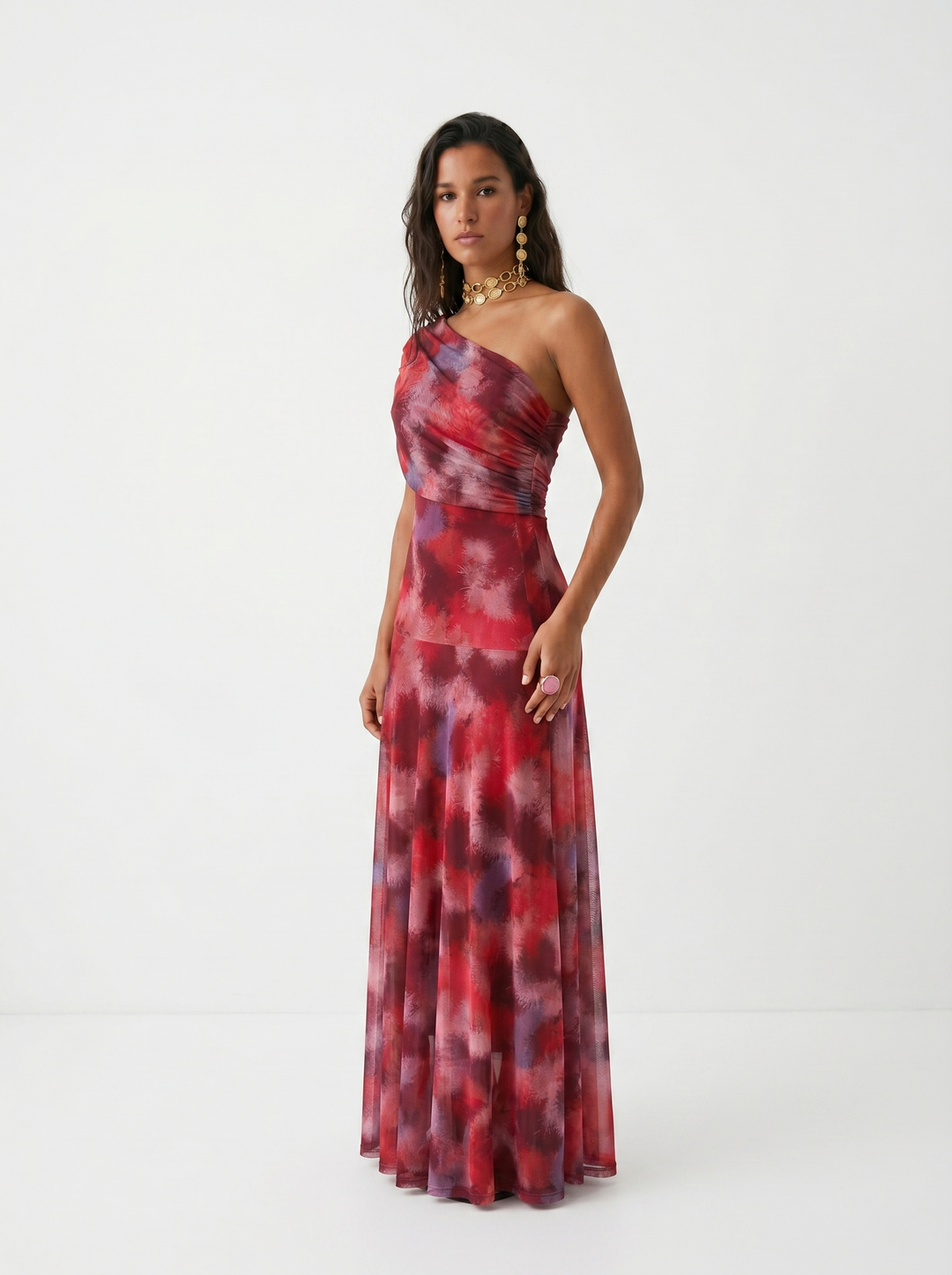Carla - Off-Shoulder Draped Long Dress