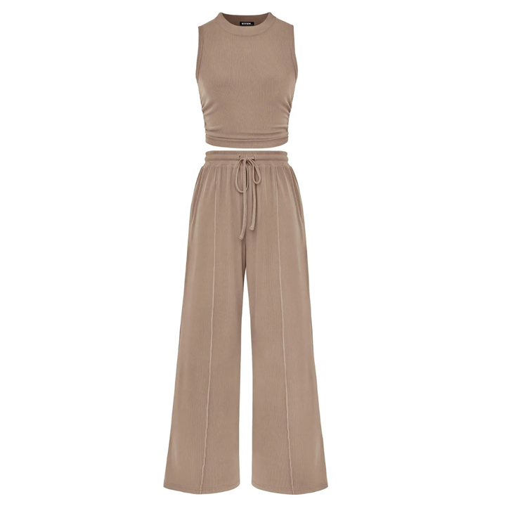 Nella - Ribbed Knit Sleeveless Lounge Set