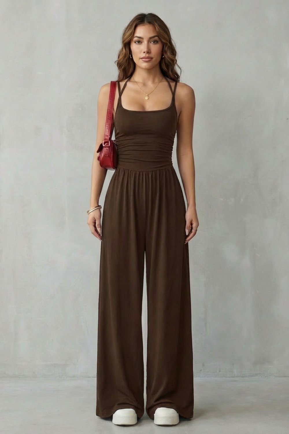 Luna - Spaghetti Strap Wide-Leg Jumpsuit