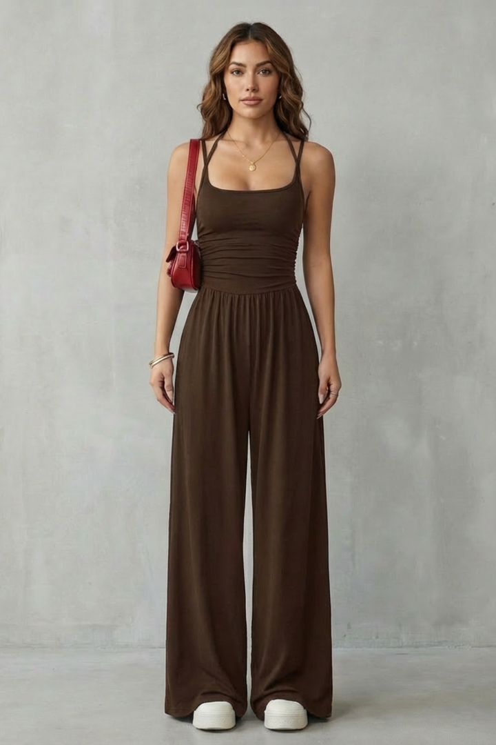 Luna - Spaghetti Strap Wide-Leg Jumpsuit