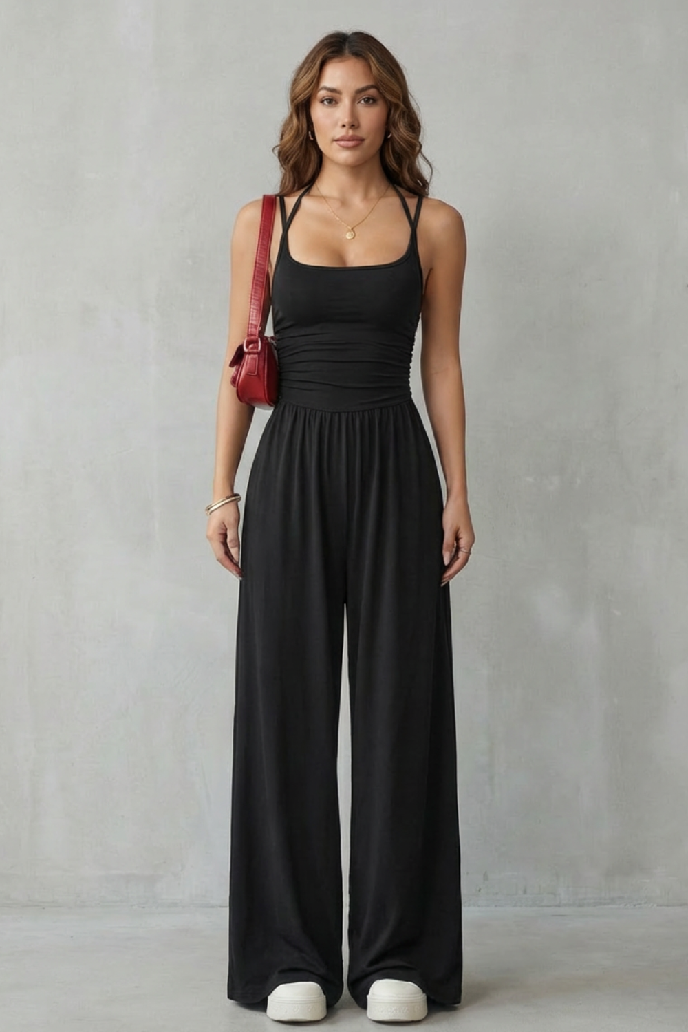 Luna - Spaghetti Strap Wide-Leg Jumpsuit