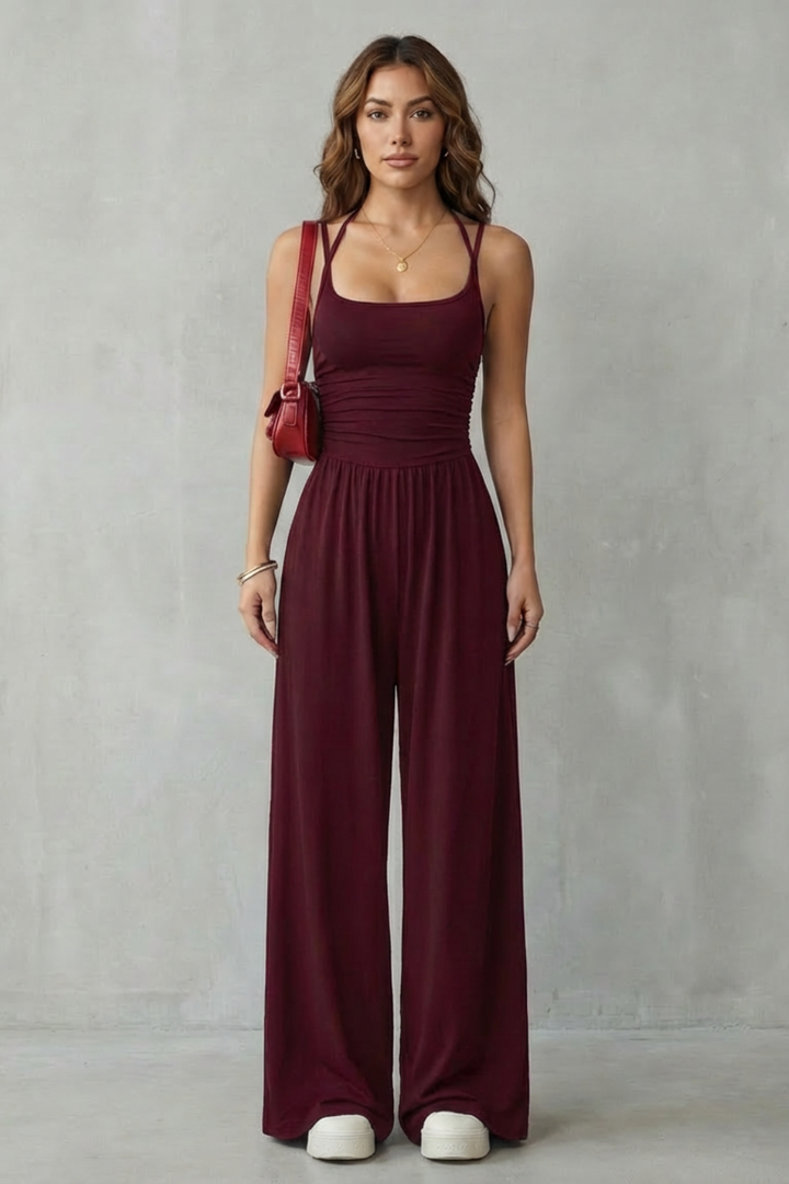 Luna - Spaghetti Strap Wide-Leg Jumpsuit