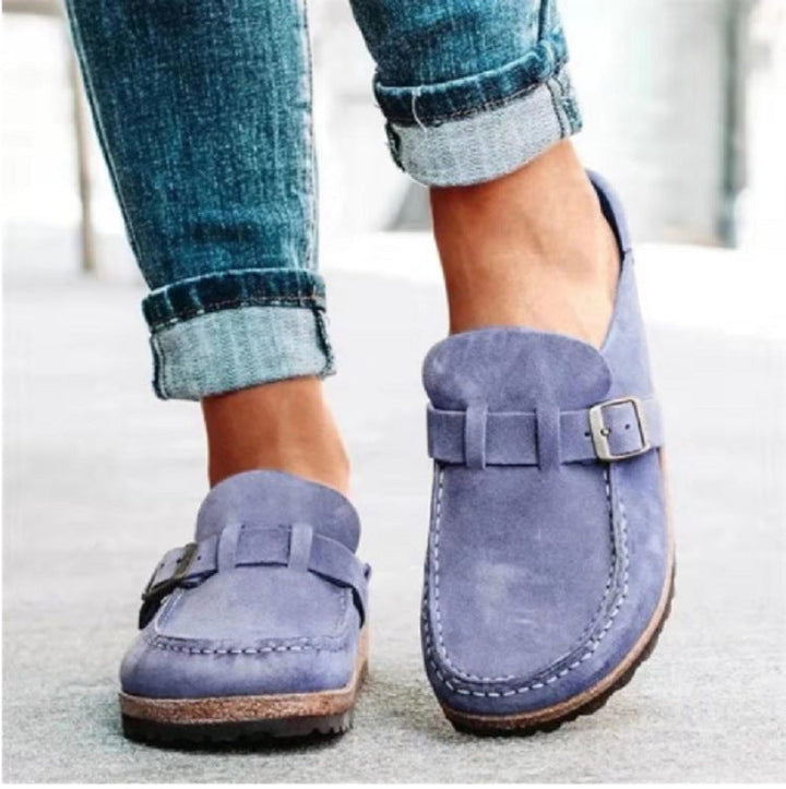 Valencia - Suede Buckle Comfort Clogs