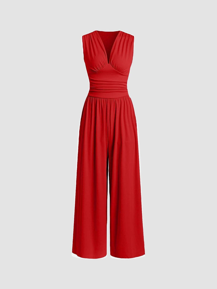 Charity - Chic Sleeveless Wide-Leg Jumpsuit