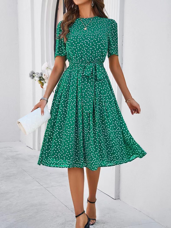Coco - Polka Dot Lace-Up Dress