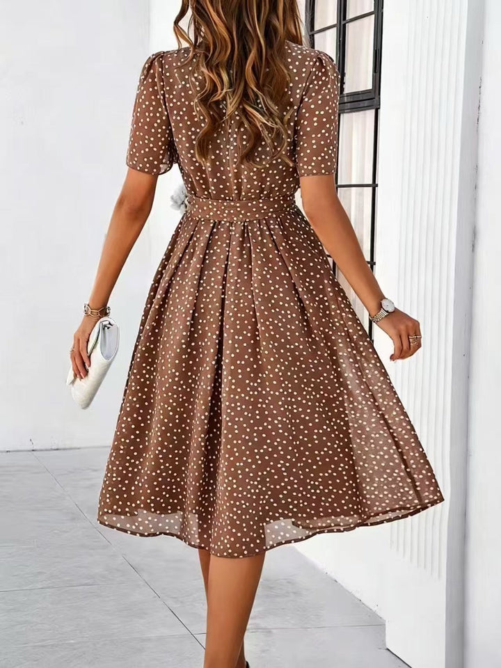 Coco - Polka Dot Lace-Up Dress