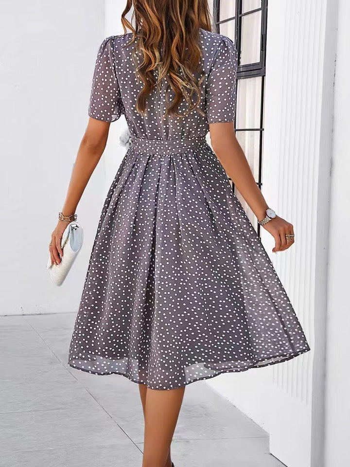 Coco - Polka Dot Lace-Up Dress
