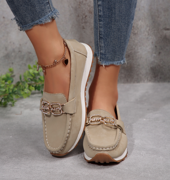 Emma - Diamond Buckle Loafers