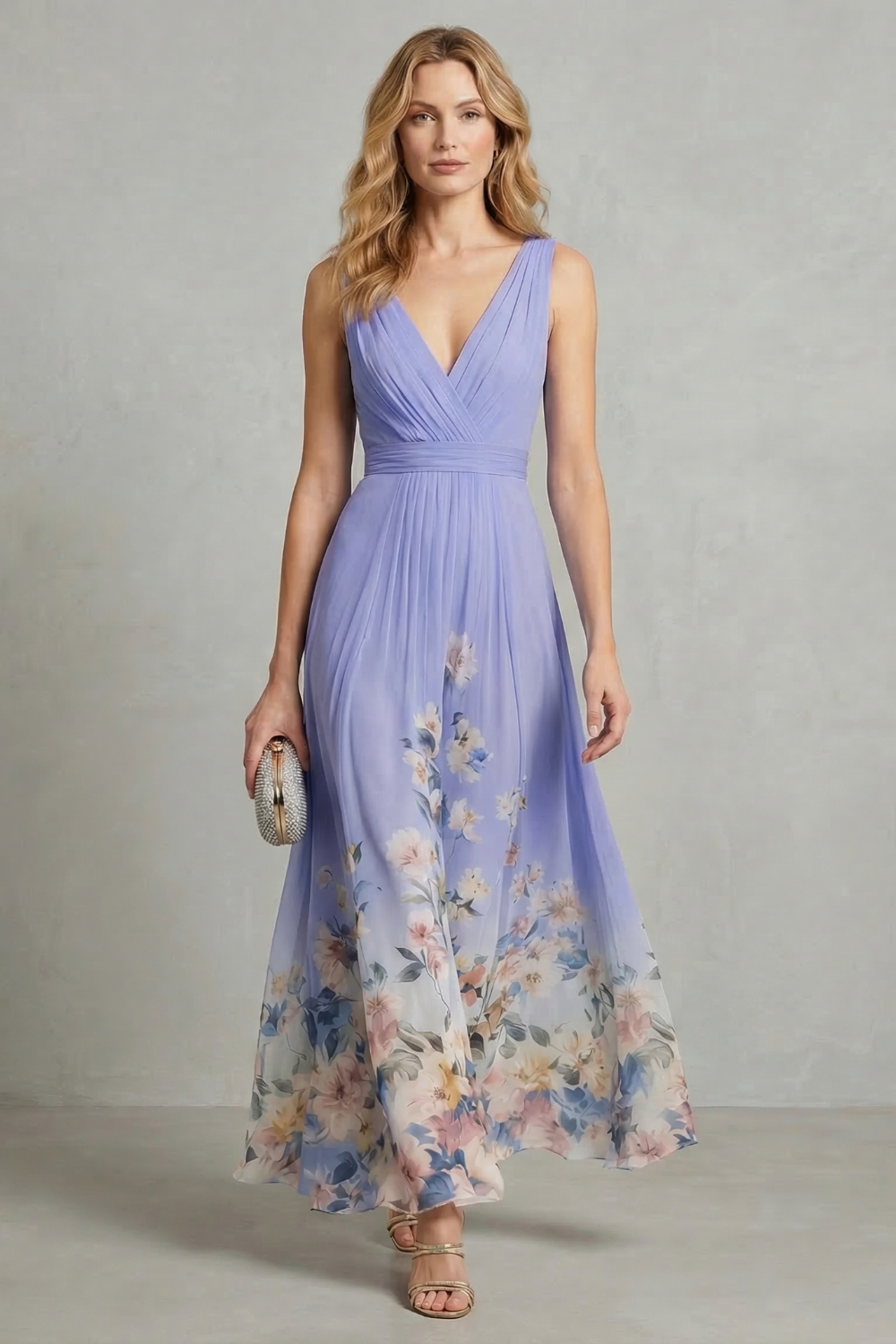 Serelisse - Romantic Floral Ombre Maxi Dress