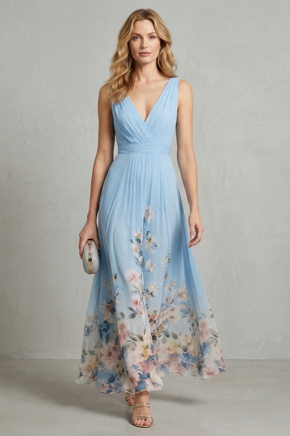 Serelisse - Romantic Floral Ombre Maxi Dress