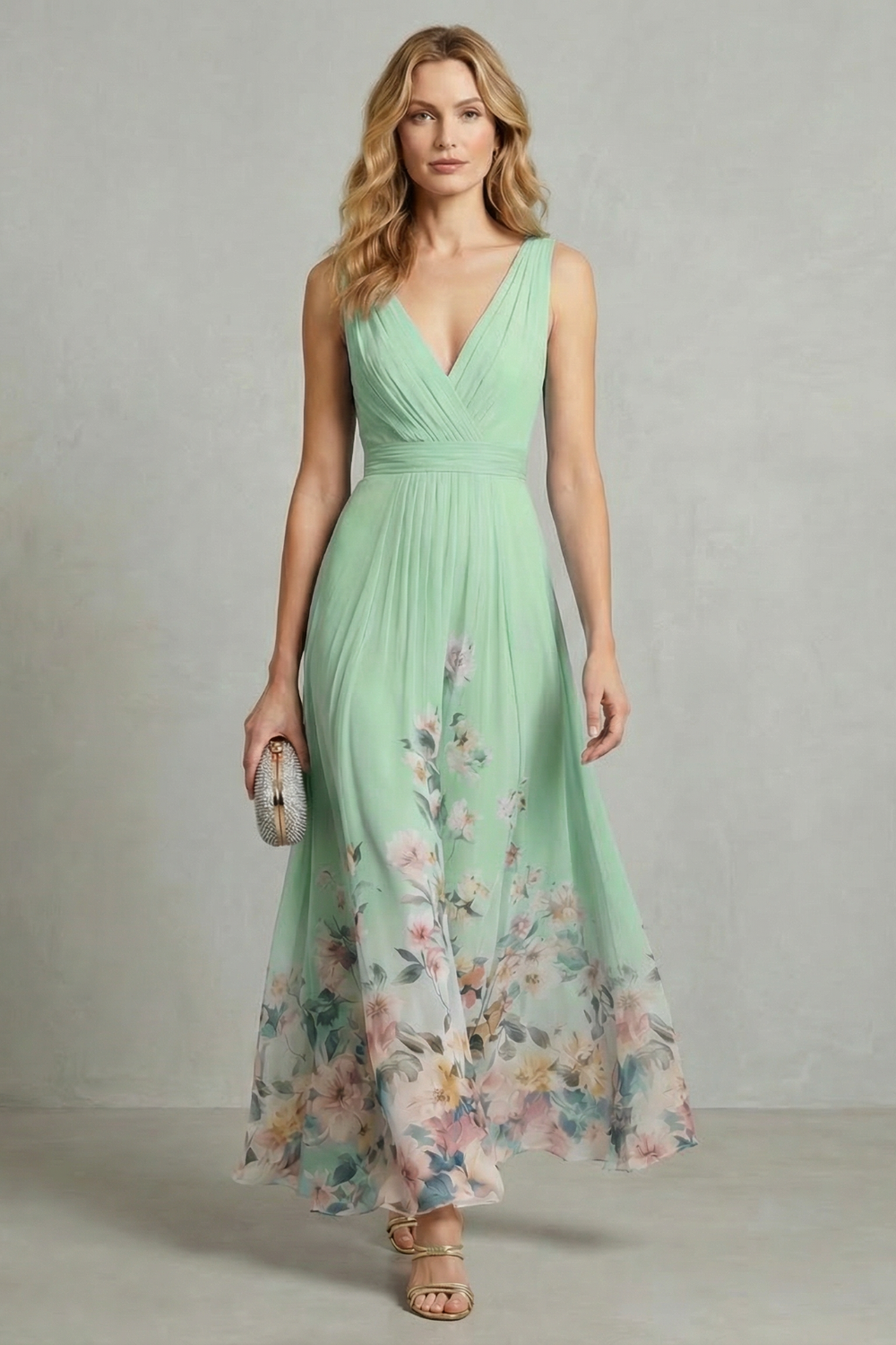 Serelisse - Romantic Floral Ombre Maxi Dress