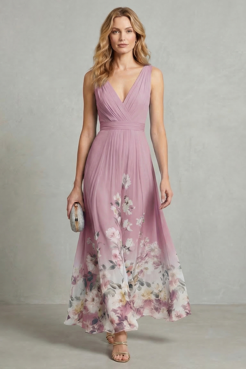 Serelisse - Romantic Floral Ombre Maxi Dress