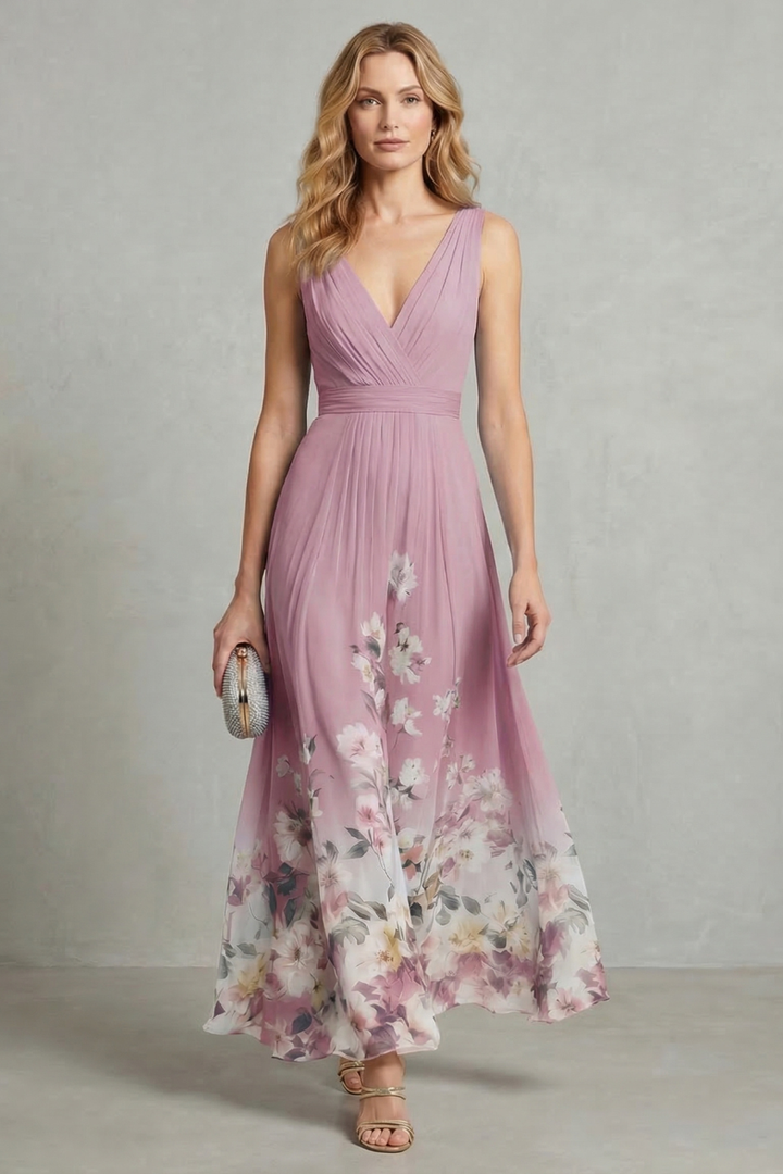 Serelisse - Romantic Floral Ombre Maxi Dress