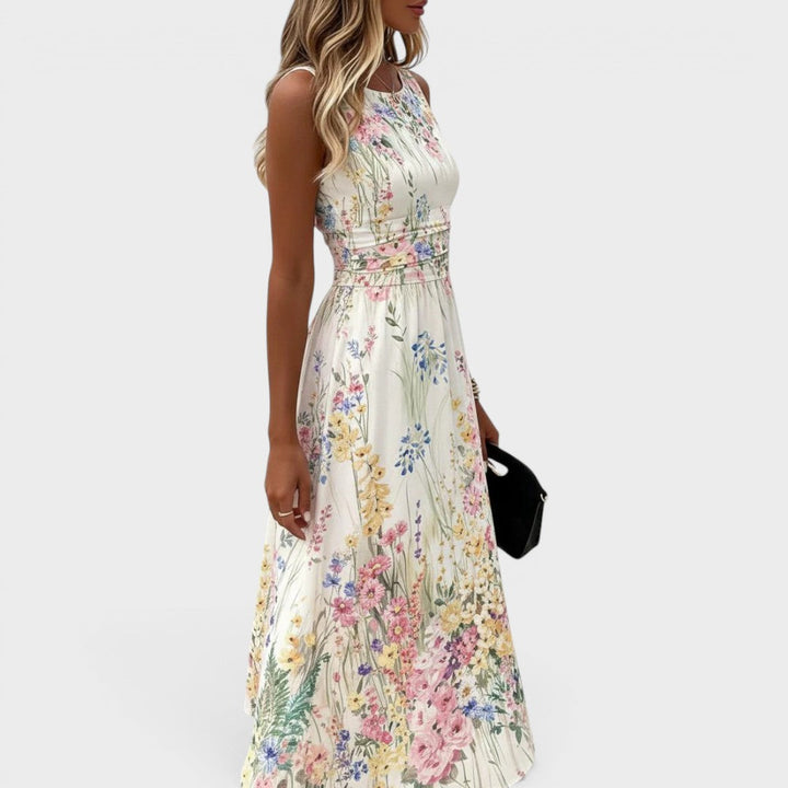 Tanya - Sleeveless Floral Midi Dress