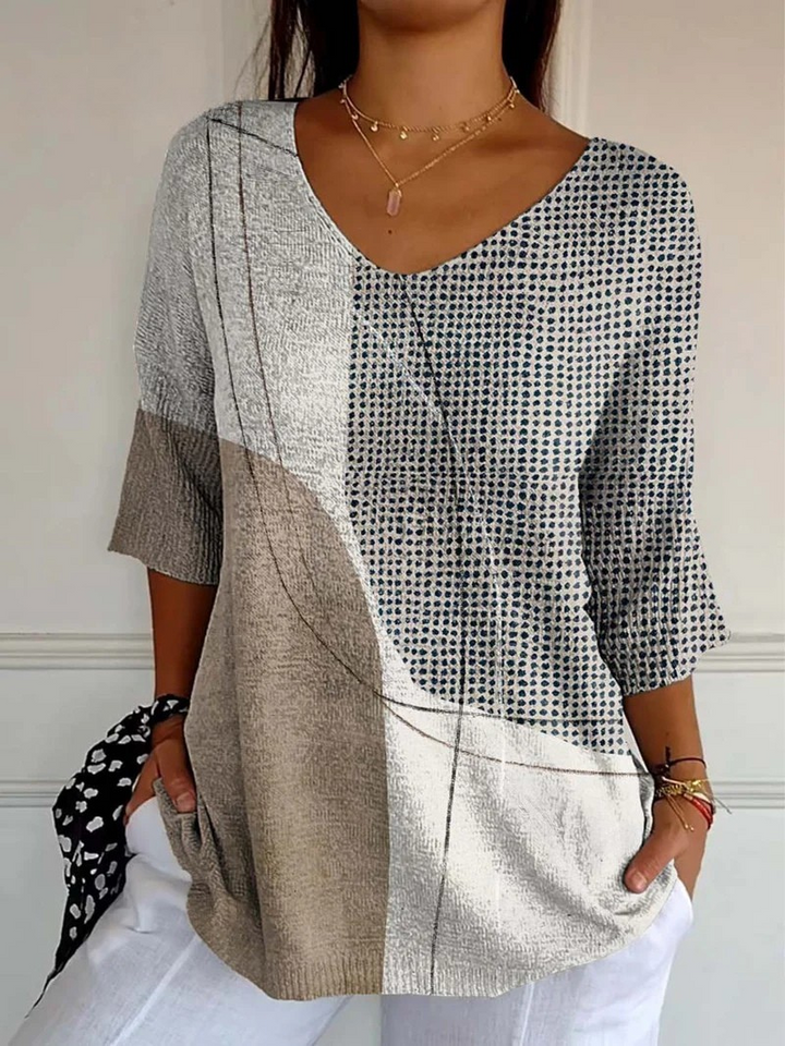 Abstract Geometric Knit Top