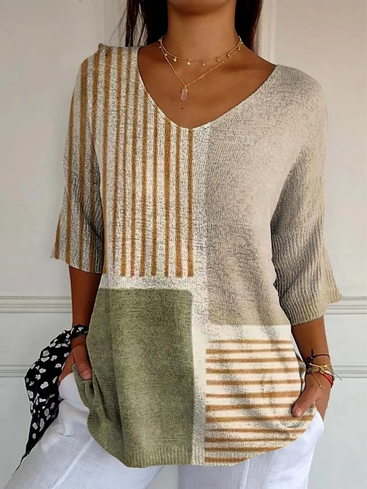 Abstract Geometric Knit Top