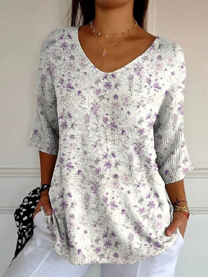 Vintage Floral Knit Top