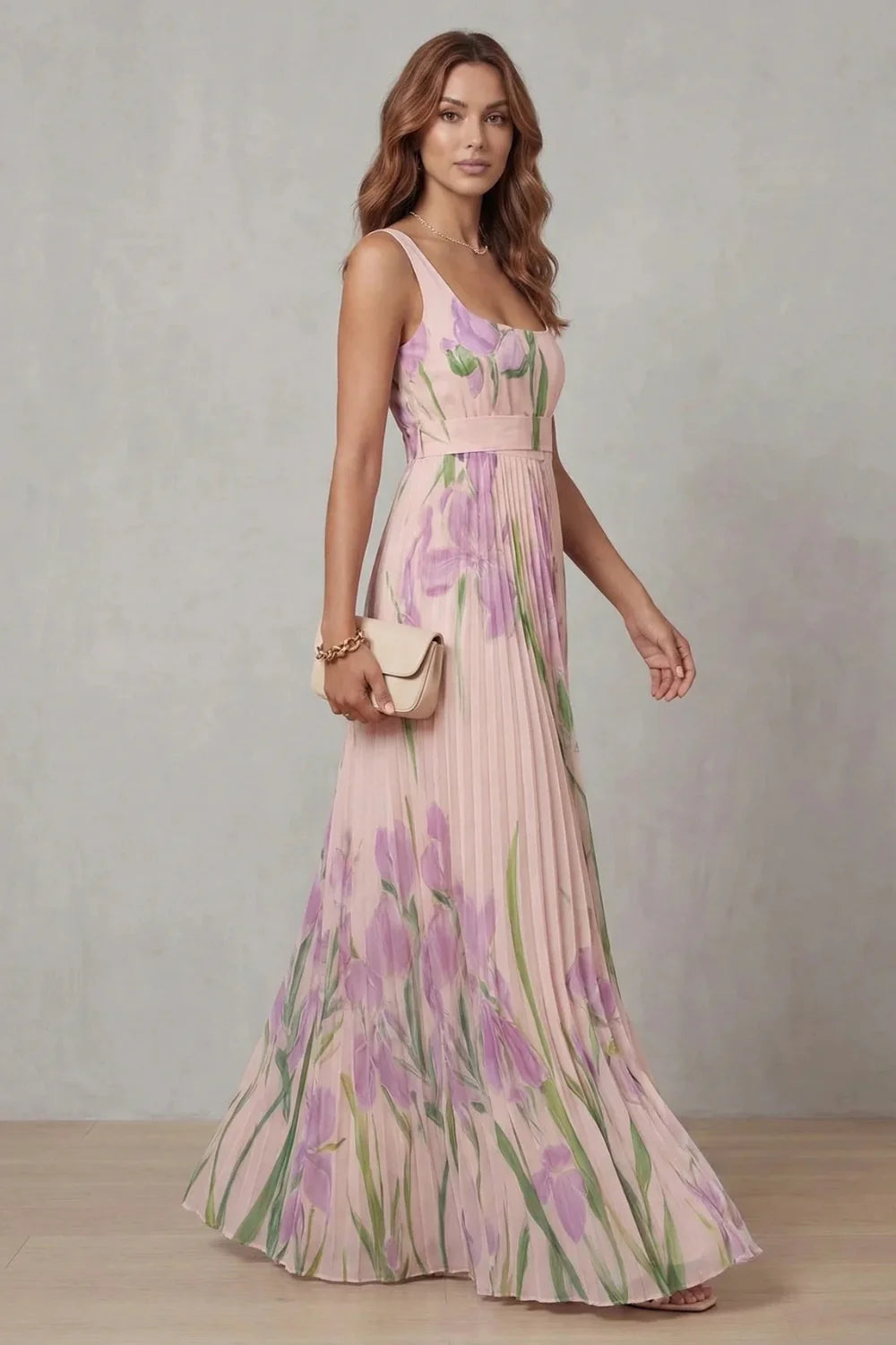 Sloane - Floral Print A-Line Maxi Dress