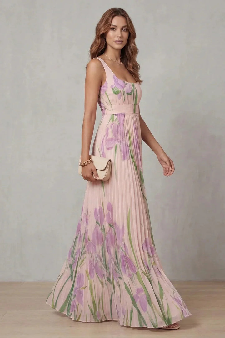 Sloane - Floral Print A-Line Maxi Dress