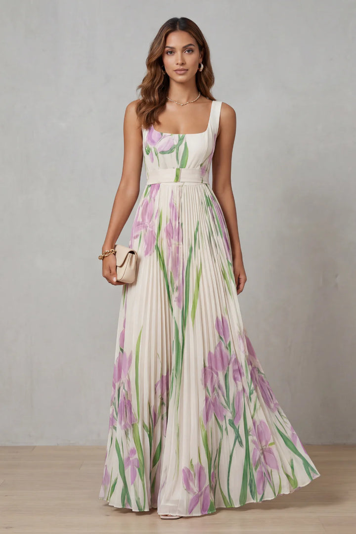 Sloane - Floral Print A-Line Maxi Dress