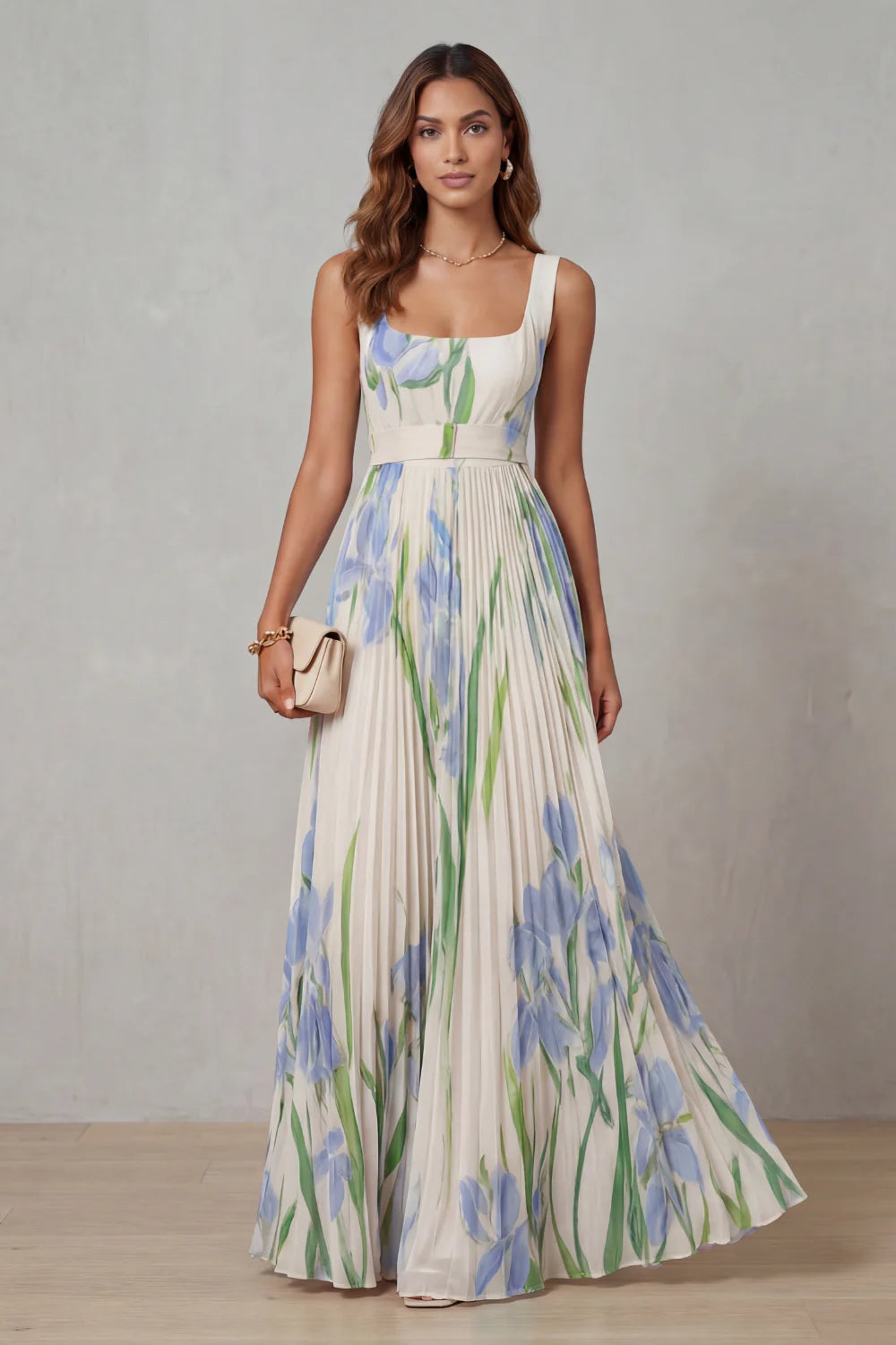 Sloane - Floral Print A-Line Maxi Dress