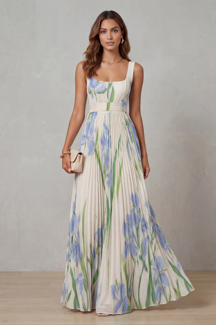Sloane - Floral Print A-Line Maxi Dress