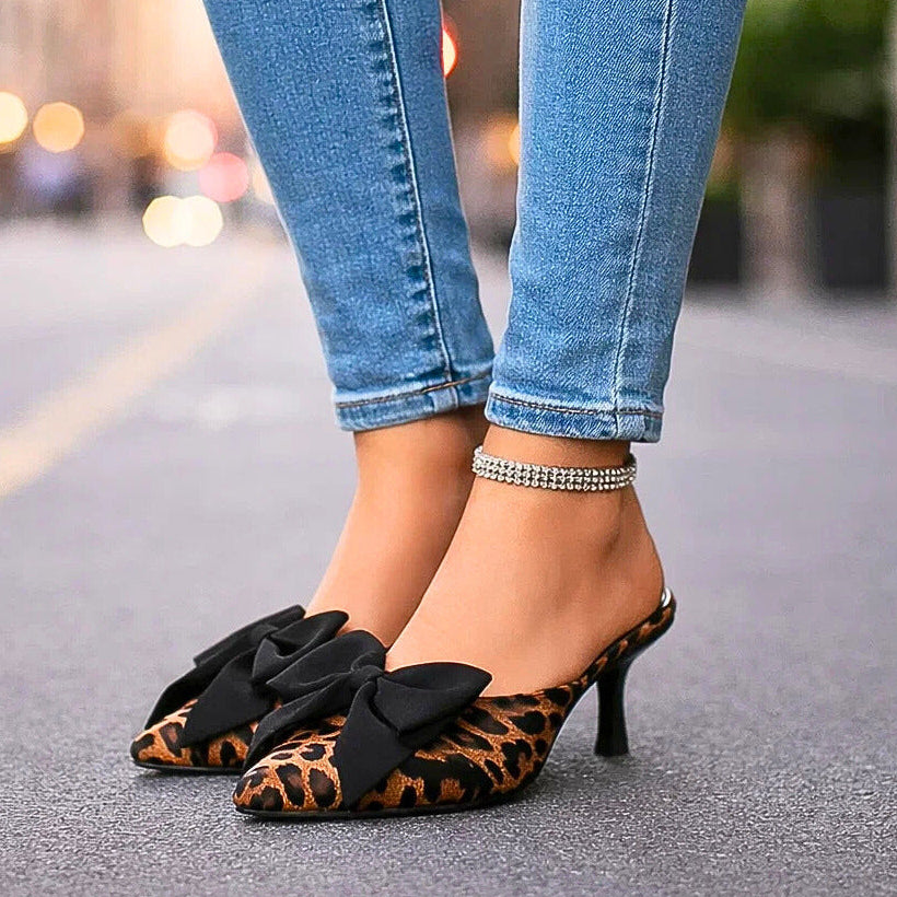 Sienna - Leopard Bow Heels