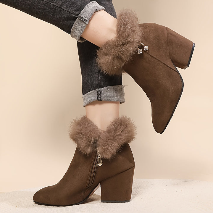 Celeste - Fleece-Lined Pointed Toe Ankle Boots