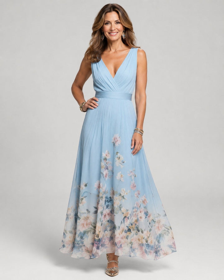 Mica - Sleeveless Floral Maxi Dress