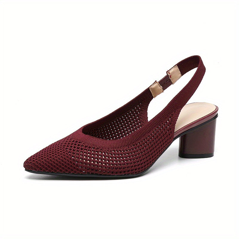Vivienne - Woven Slingback Block Heels