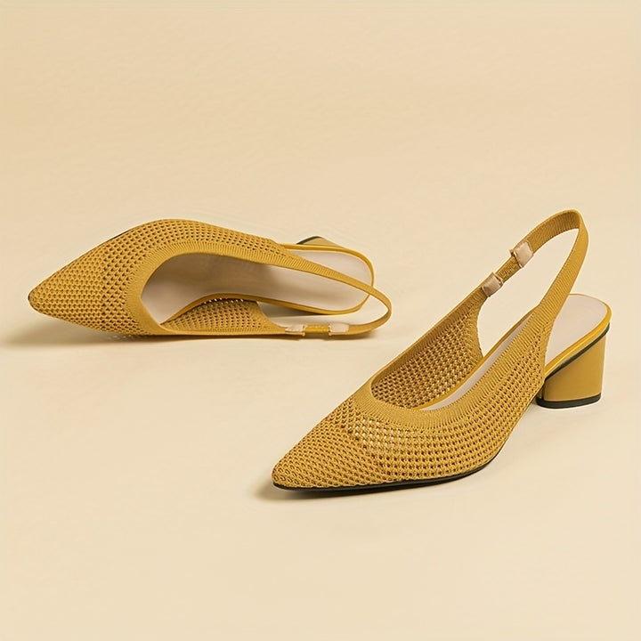 Vivienne - Woven Slingback Block Heels