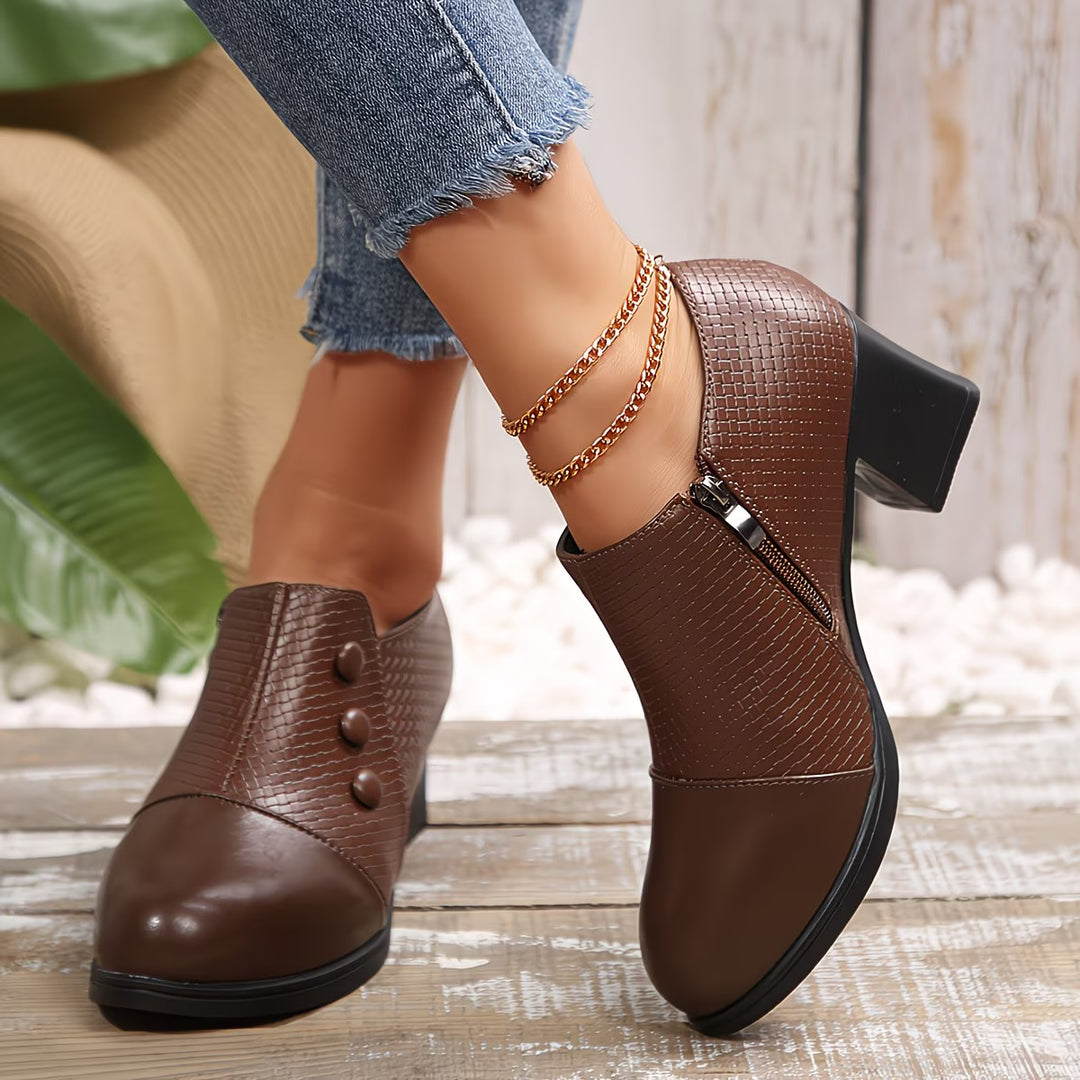 Vivienne - Pointed-Toe Block Heel Pumps