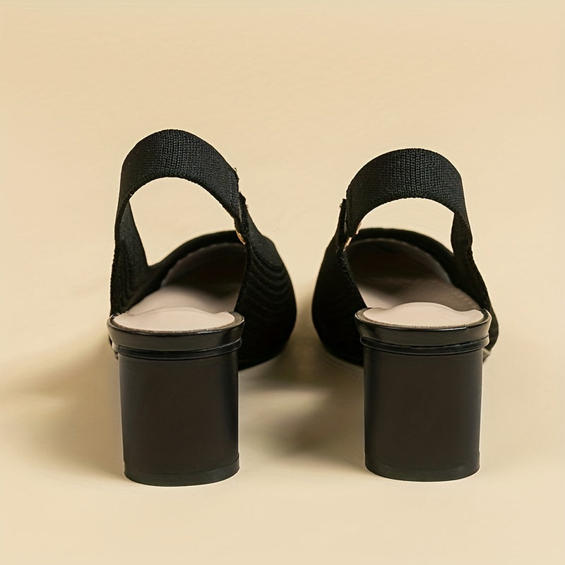 Vivienne - Woven Slingback Block Heels