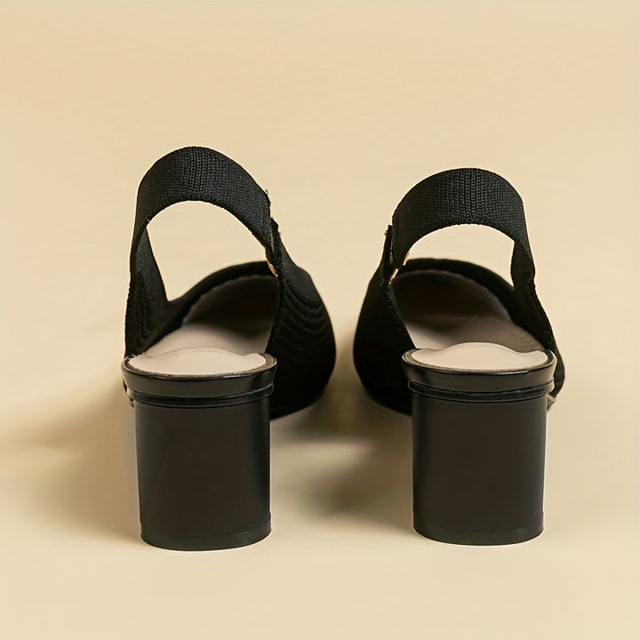 Vivienne - Woven Slingback Block Heels