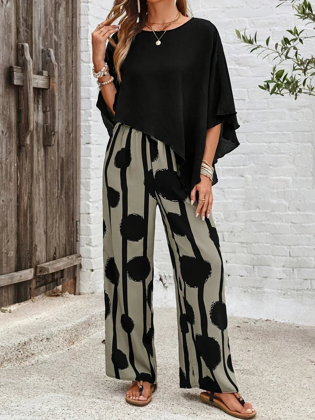 Kalliope - Elastic Waist Two-Piece Set