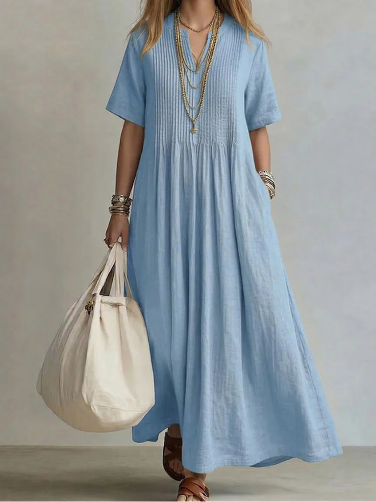 Lorraine - Pleated Maxi Dress
