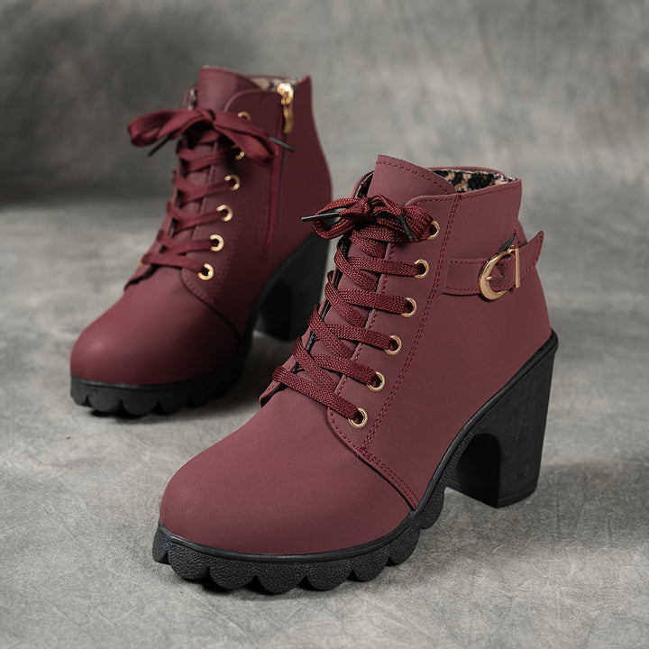 Ember - Lace Up Buckle Ankle Boot