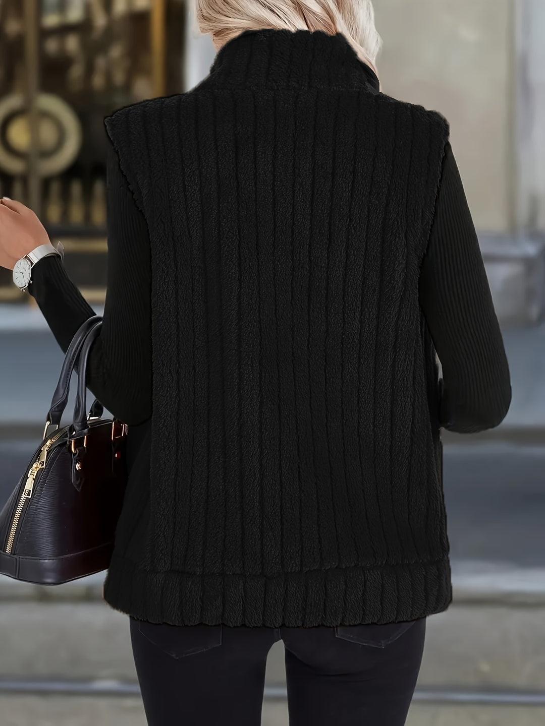 Mila - Plush High-Neck Vest Jacket