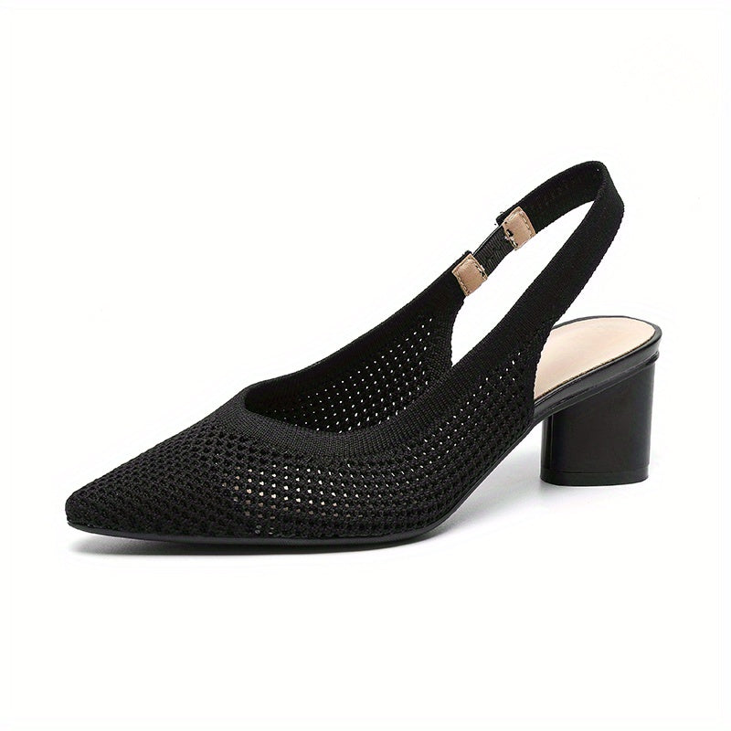 Vivienne - Woven Slingback Block Heels