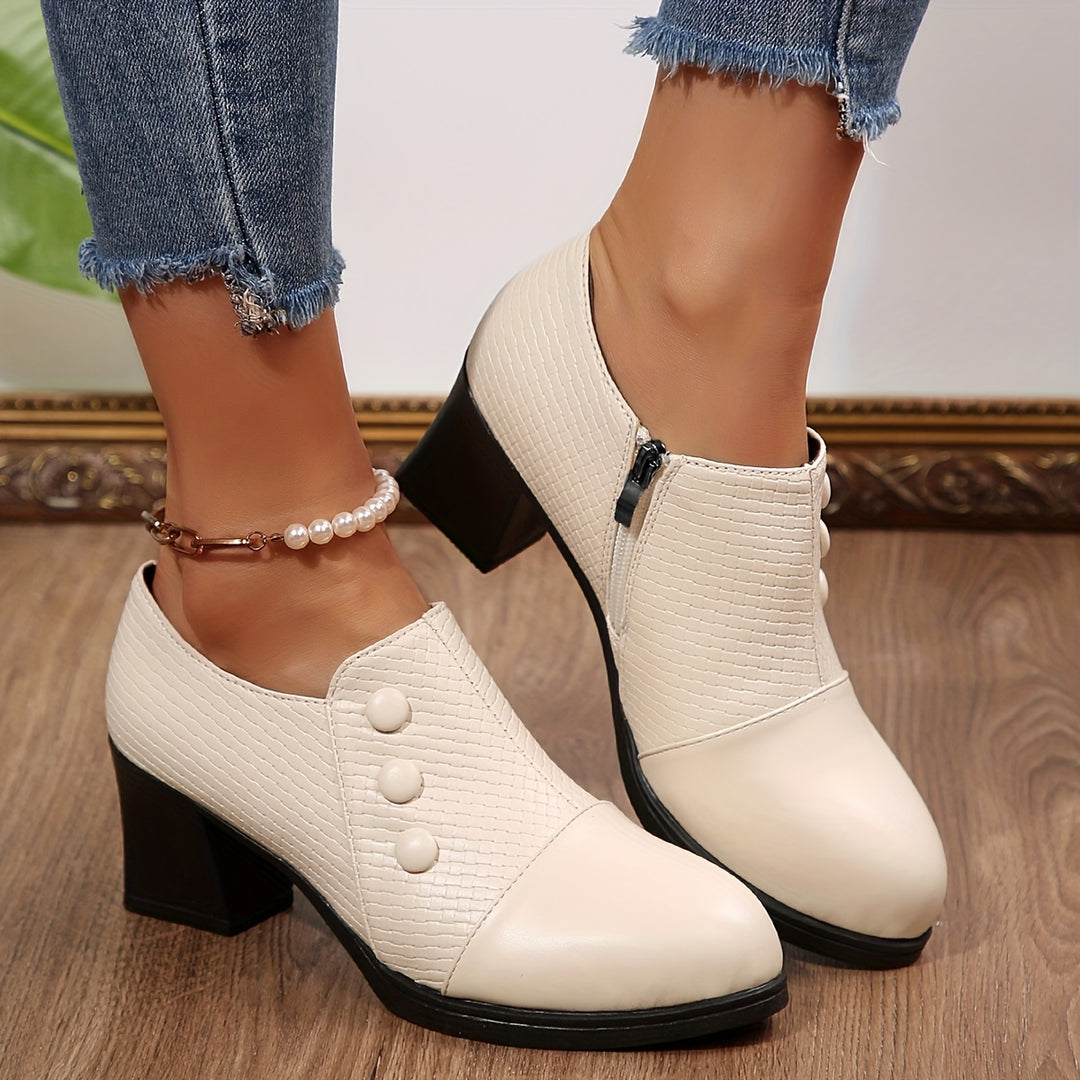 Vivienne - Pointed-Toe Block Heel Pumps