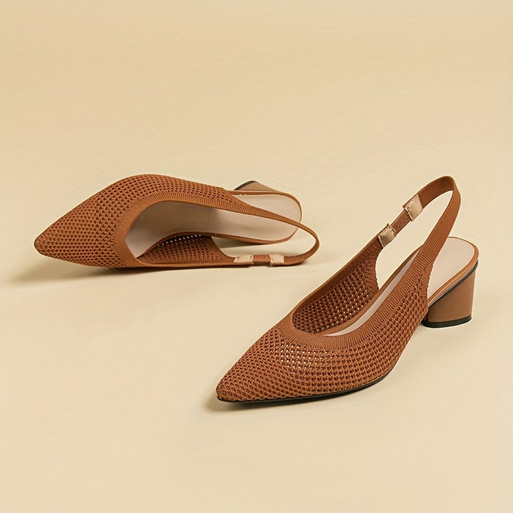 Vivienne - Woven Slingback Block Heels