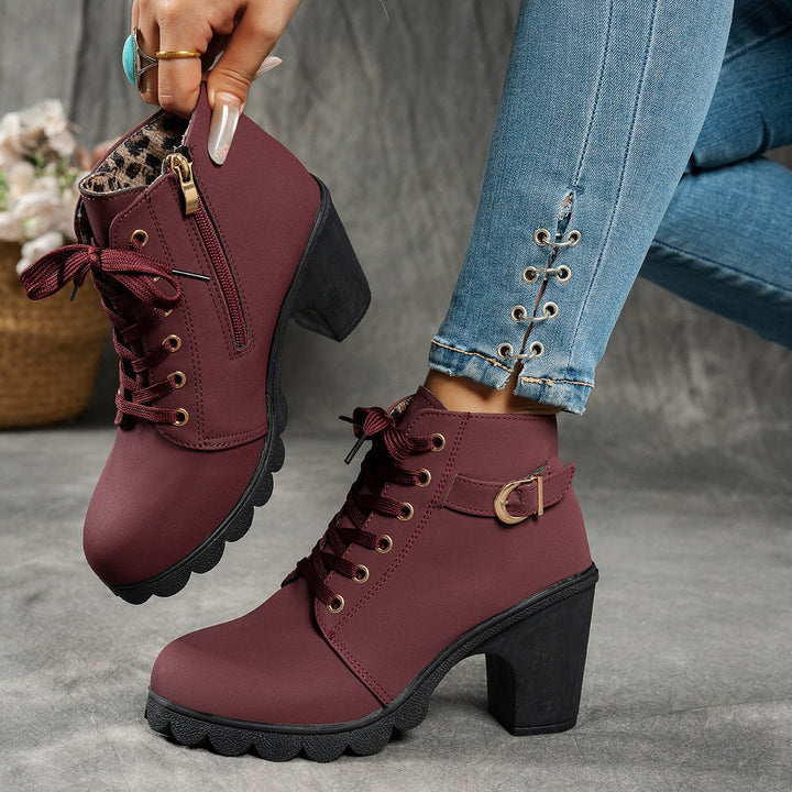 Ember - Lace Up Buckle Ankle Boot