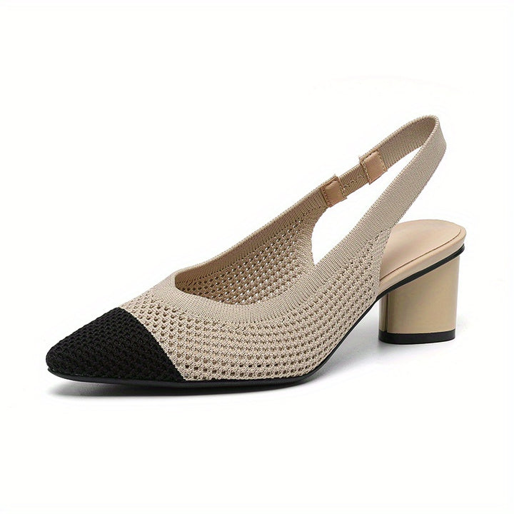 Vivienne - Woven Slingback Block Heels