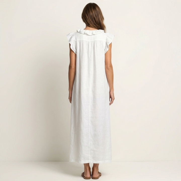 Josette - Elegant Ruffle V-Neck Maxi Dress