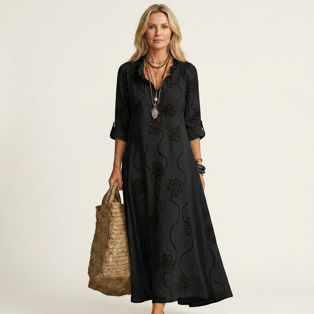 Mariam - Lightweight Maxi Dress with Floral Detail