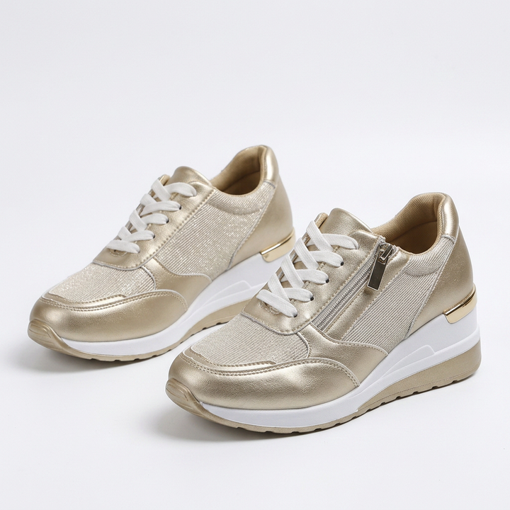 Lena - Lace-Up Side Zip Sneaker